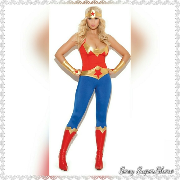 🎃SALE!🌟Wonder Woman Sexy SuperShero 5pc Costume set! - Picture 6 of 8